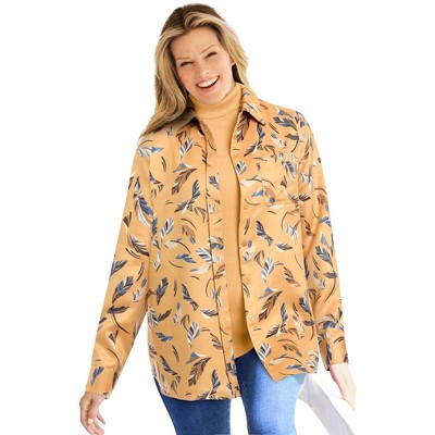 Woman Within Women's Plus Size Soft Sueded Moleskin Shirt