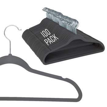 Simplify 100pk Velvet Suit Hangers Gray