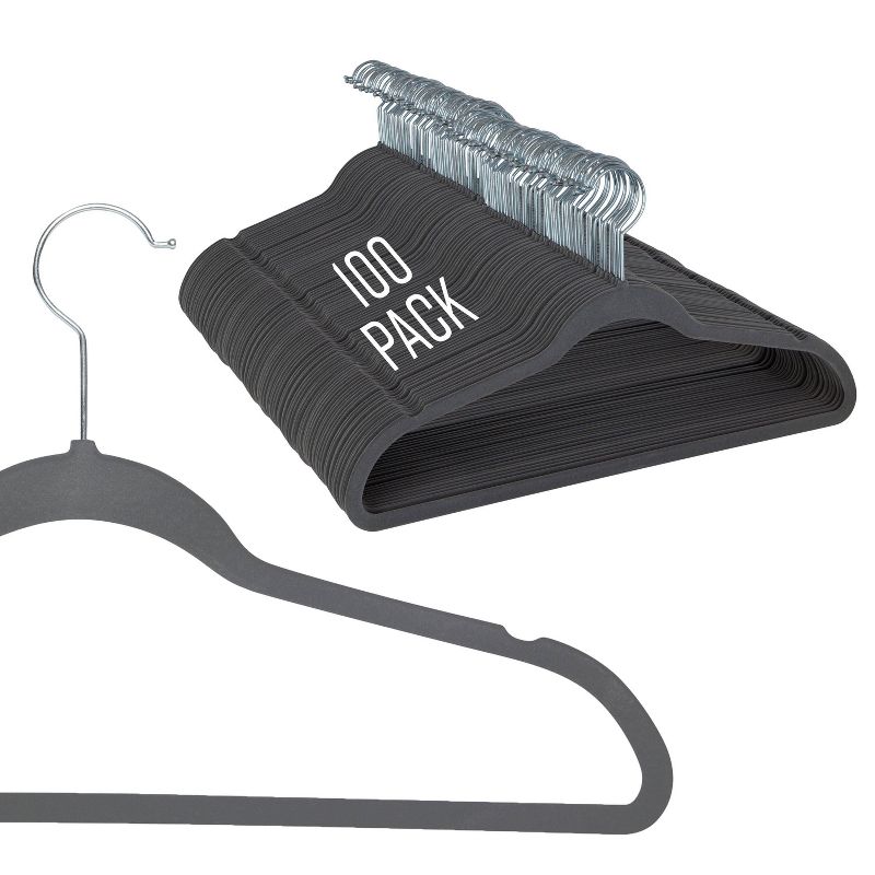 Simplify 100pk Velvet Suit Hangers Gray, 1 of 9