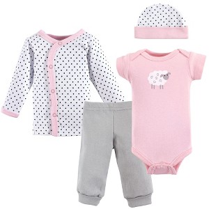 Luvable Friends Baby Girl Cotton Preemie Layette Set, Pink Sheep, Preemie - 1 of 1