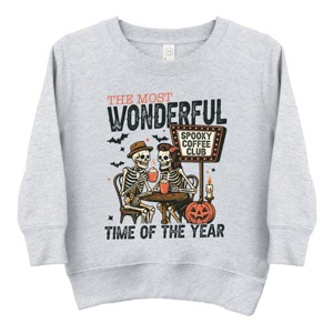 Halloween Wonderful Time of the Year Skeletons - Toddler Graphic Sweatshirt and Youth Graphic Sweatshirt - 1 of 3