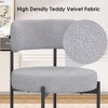 SEVOBAL Dining Chairs Set of 4 Teddy Upholstered Dining Room Chairs Kitchen Chair Accent Chair Modern Dining Room Kitchen, Gray, 17.7"*15.7"*31" - 4 of 4