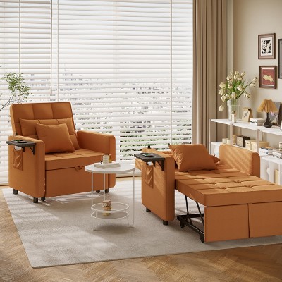 3-in-1 Sofa Bed with Wing Table, USB Ports, and Adjustable Backrest