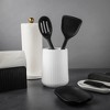 LunaLulinlk 6.2" Ribbed Ceramic Kitchen Utensil Holder, White - 4 of 4