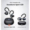 SURITCH for Soundcore Sport X20 Case Cover, Shockproof Bumper with Logo Visible Design Cases, Rugged Protective Covers with Carabiner, Black - 2 of 3