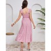 Clearlove Women Maternity Floral Dress Summer Sleeveless Ruffle Square Neck Dress - 4 of 4