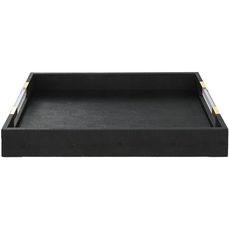 Uttermost Wessex Black Faux Shagreen Rectangular Tray, 1 of 2