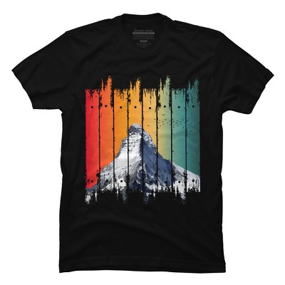 Men's Design By Humans Vintage Snow Mountain Climber By punsalan T-Shirt