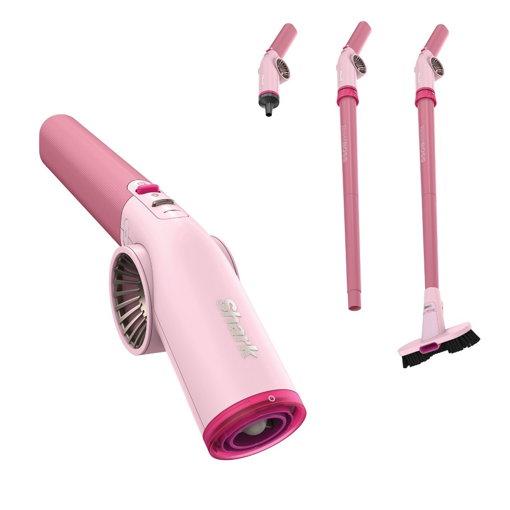 Shark BlastBoss Indoor-Outdoor Air Blasting System, Cordless Floor Sweeper AB2112PK 8" Cleaning Path Strawberry