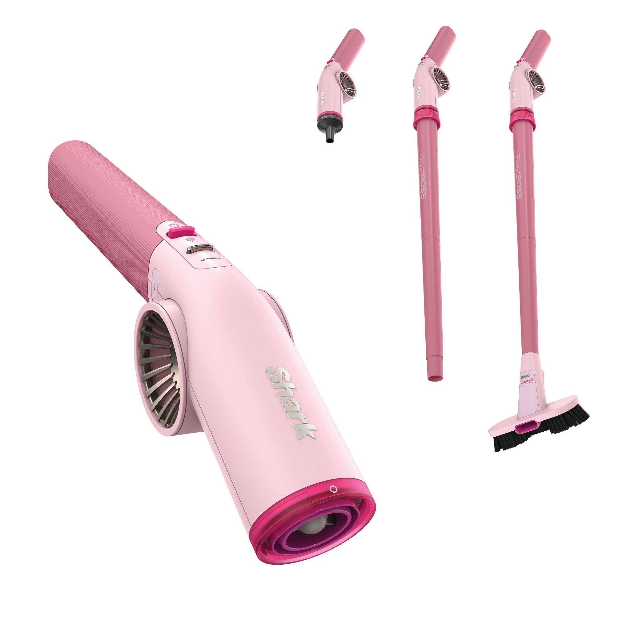 Shark BlastBoss Indoor-Outdoor Air Blasting System, Cordless Floor Sweeper AB2112PK 8" Cleaning Path Strawberry