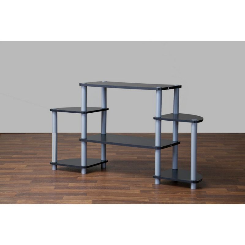 Orbit and Silver 3 Tier TV Stand for TVs up to 40&#34; Black/Silver - Baxton Studio, 3 of 6