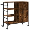 vidaXL Kitchen Trolley Smoked Oak 34.4 in.x15.2 in.x33.3 in. Engineered Wood - 2 of 4