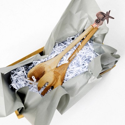 Pavilion Gift Company Seashells - 13" Acacia 2 Piece Utensil Set - Kitchen Utensil Sets — фото 4