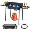 Winado 2 Burner High Pressure Propane Outdoor Stove with Windscreen and Shelves - 3 of 4