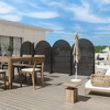 PexFix 72 in. x 47 in. Outdoor Privacy Arch Screen Galvanized Steel Panel Divider in Black - 3 of 4
