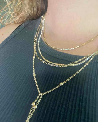 Ball Chain Multi-Strand Necklace - A New Day™ Gold