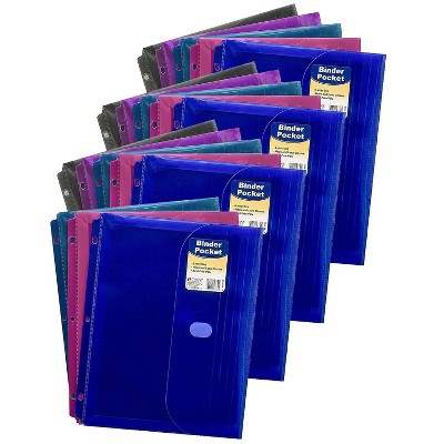 C-Line Polypropylene Side Loading Binder Pocket 3-Hole Assorted Colors CLI58730-18