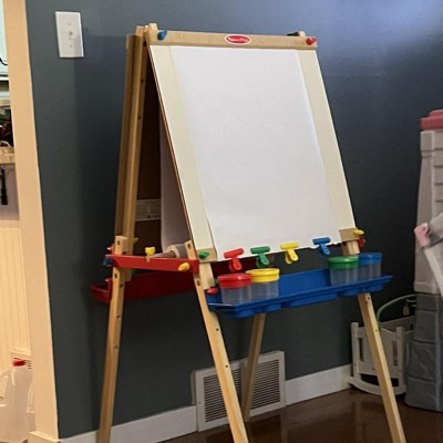 Melissa & Doug Deluxe Standing Art Easel - Dry-Erase Board, Chalkboard,  Paper Roller