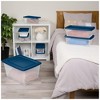 Sterilite 58Qt Storage Boxes, Clear Plastic Containers with Lid, Set of 16, Blue - 4 of 4