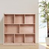 Jojoka Natural 8-Section Wooden Toy Storage Cabinet with 4 Hidden Wheels & 2 Bins - 4 of 4