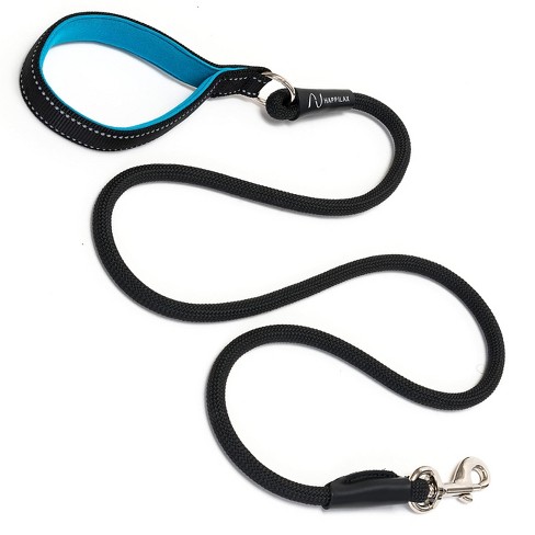 Shed Defender 5 ft. Standard Dog Leash - Three Padded Traffic Handles - Dual Layered Thickness - Black