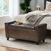 Storage Bench Storage Organizer Alden Armed Ottoman for Living Room with Leather-Christopher Knight Home - 4 of 4