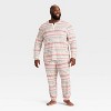 Men's "Let it Snow" Fair Isle Cozy Knit Long Sleeve Henley Holiday Matching Family Pajama Shirt - Wondershop™ Cream - 3 of 4