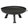 Sunnydaze Rustic Steel Tripod Fire Pit with Protective Cover - 29.25-Inch Round - Black - image 3 of 4