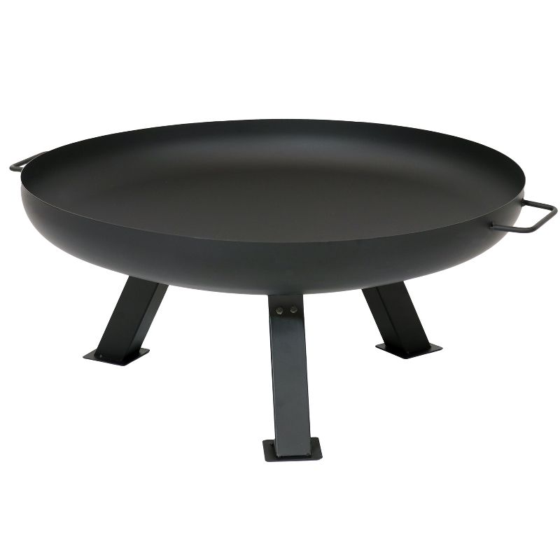 Sunnydaze Rustic Steel Tripod Fire Pit with Protective Cover - 29.25-Inch Round - Black, 5 of 8