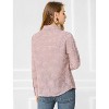 Allegra K Women's Point Collar Long Sleeve Floral Pattern Button Down Shirt - 4 of 4