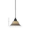 Toltec Lighting Any 1 - Light Pendant in  Matte Black with 10" Gray Linen  Shade - 2 of 2