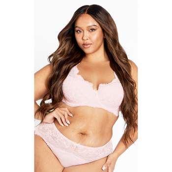 Collections Etc Instant Shaping By Plusform Lace Criss-cross Soft Cup Bra :  Target