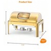 Coucheta 9QT Rectangular Chafing Dish - Stainless Steel Food Warmer with Visible Lid, Complete Water Pan & Stand Set for Catering Events - 3 of 4