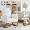 Upholstered Nursery Accent Chair, High Back Rocking Chair Leather Glider Chair for Living Room, Bedroom, Nursery Room, 26.77" x 37.8" x 39.76" - 3 of 4