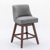 Counter Height Swivel Barstools, 26'' H Seat Height Upholstered Bar Stools Set of 2, Fabric in grey - 3 of 4