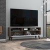 53.9" Manufactured Wood TV Stand for TVs up to 60" with Three Open Shelves, Two Flexible Drawers, and Interior Storage for Living Room - 2 of 4