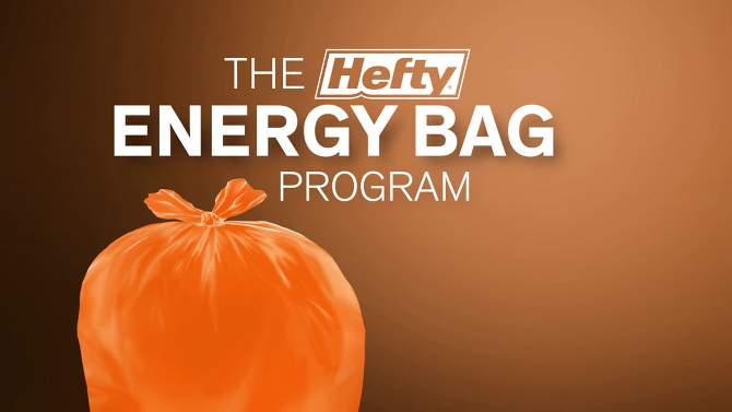 Hefty Renew EnergyBag Orange Drawstring Trash Bag - 13 Gallon/20ct, 2 of 9, play video
