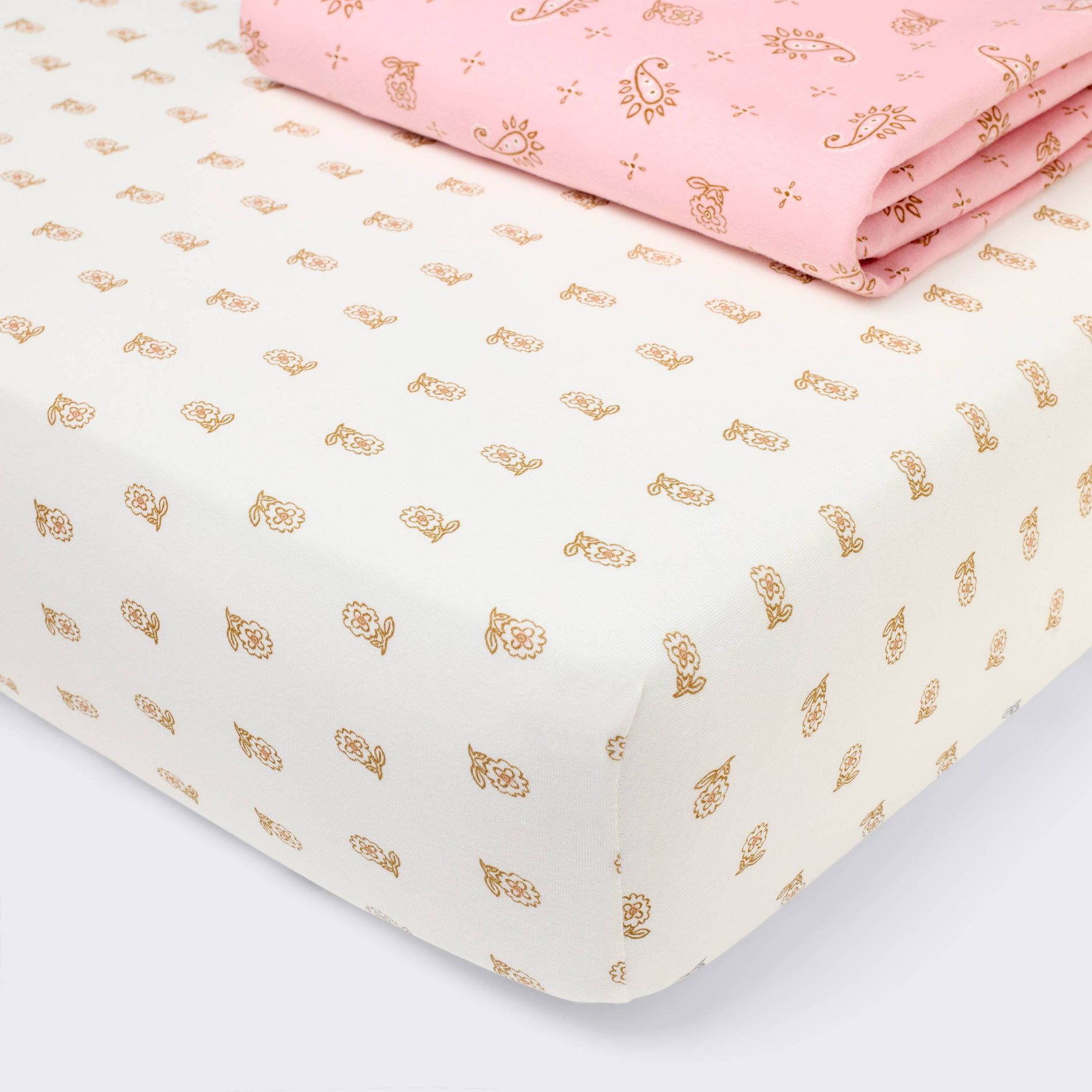 2pk Fitted Cotton Blend Jersey Crib Sheets - Paisley - Cloud Island™