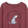 Women's - Winnie the Pooh - Eeyore Winter Is Wonderful Christmas Lightweight French Terry Wide Neck Long Sleeve Shirt - 2 of 4