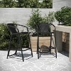 Merrick Lane Set of Two Restaurant Style Barstool with PE Rattan Seat for Indoor/Outdoor Use - image 2 of 4