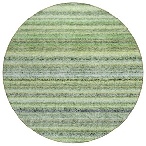 Artichoke Green And Olive Green Striped Washable Indoor Outdoor Area Rug - 1 of 4