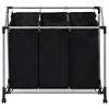 VidaXL Laundry Sorter with 3 Bags Black Steel - 2 of 4