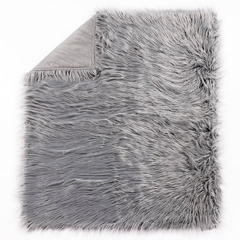 Long hair faux fur throw hot sale