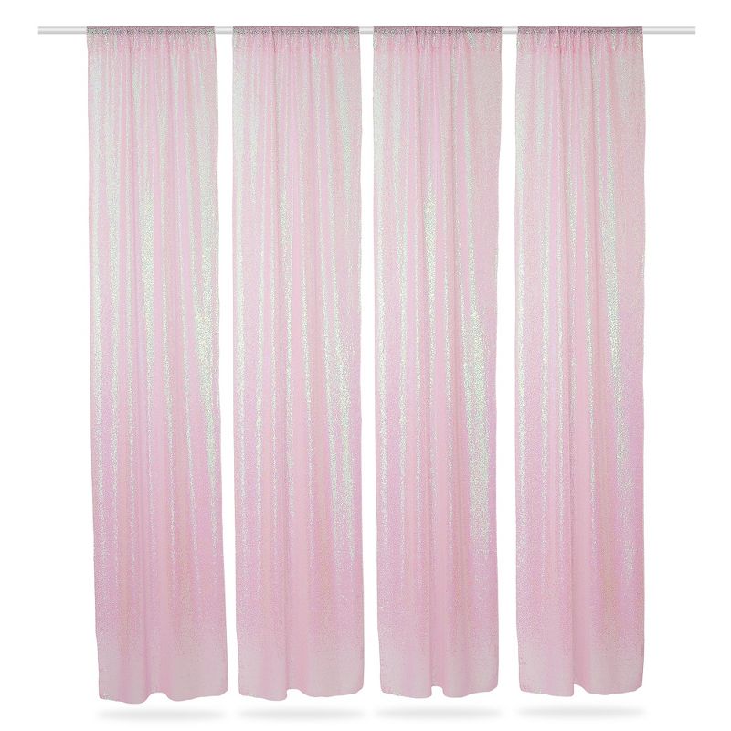 Lann's Linens (Set of 4) Sequin Photography Backdrop Curtains - 2ft x 8ft Tall Glitter Backgrounds for Wedding, Party or Photo Booth, 1 of 8