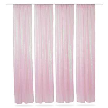 Lann's Linens (Set of 4) Sequin Photography Backdrop Curtains - 2ft x 8ft Tall Glitter Backgrounds for Wedding, Party or Photo Booth