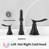 Munora 2-Handle 8-Inch Widespread Bathroom Sink Faucet, Matte Black with 360° Swivel Spout and Pop-Up Drain - 2 of 4