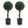 24in Artificial Boxwood Topiary Ball Tree Set of 2 Fake Decorative Plant Fake Topiary Ball Boxwood Trees Nursery Pot Included for Home  Balcony  Back - 4 of 4