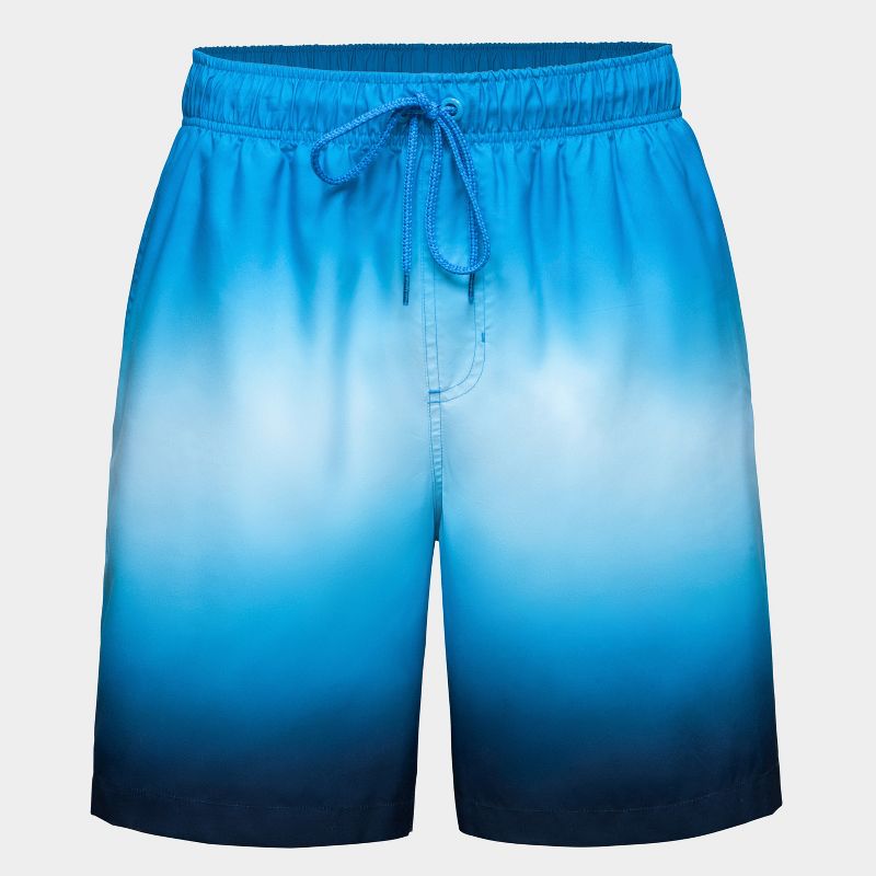 Rokka&Rolla Men's 8'' Swim Trunks-Blue Current, size Small