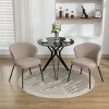 Set Of 2 Dining Chairs with Black Legs,Boucle Fabric Dining Chair with Wing Back, Leisure Armless Chair Upholstered Accent Kitchen Chairs-Cuddlewood - 2 of 4