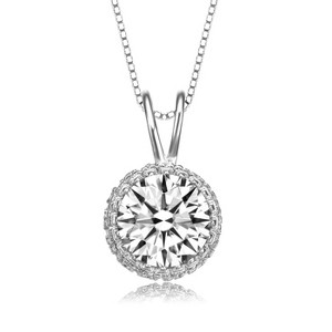 Guili Sterling Silver Round-cut Cubic Zirconia Necklace, a Sparkling, Elegant Design That Adds a Touch of Sophistication to Any Outfit - 1 of 4
